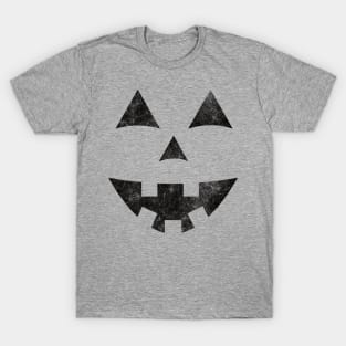 Halloween Jack-O-Lantern Pumpkin Face Distressed T-Shirt